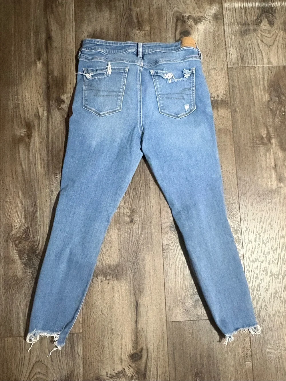 American Eagle Outfitters Light Blue Ripped Skinny Jeans